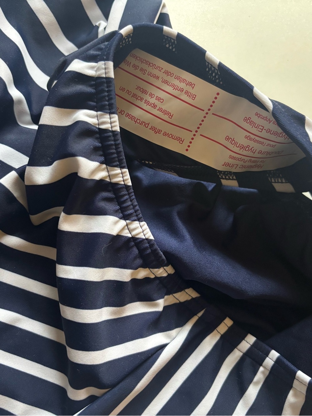 Lands End NEVER WORN size 12Women Navy and White Striped One-Piece Swimsuit - Picture 4 of 4